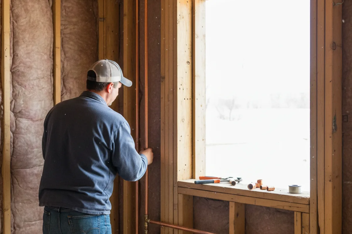 Licensed plumber running new copper supply lines in a Killeen home